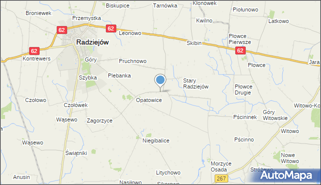 mapa Stary Radziejów Kolonia, Stary Radziejów Kolonia na mapie Targeo